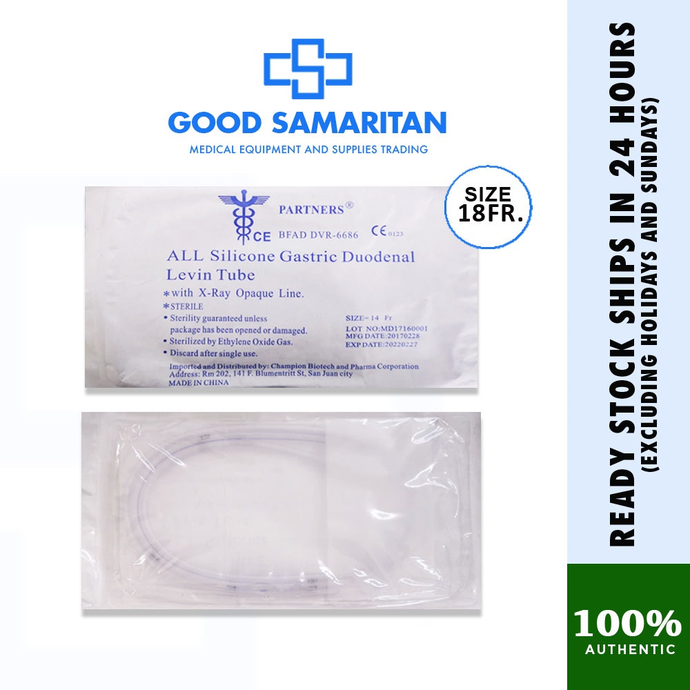 Gastric Duodenal Tube Silicone / NGT Tube / FR14 / FR16 / FR18 (per piece)