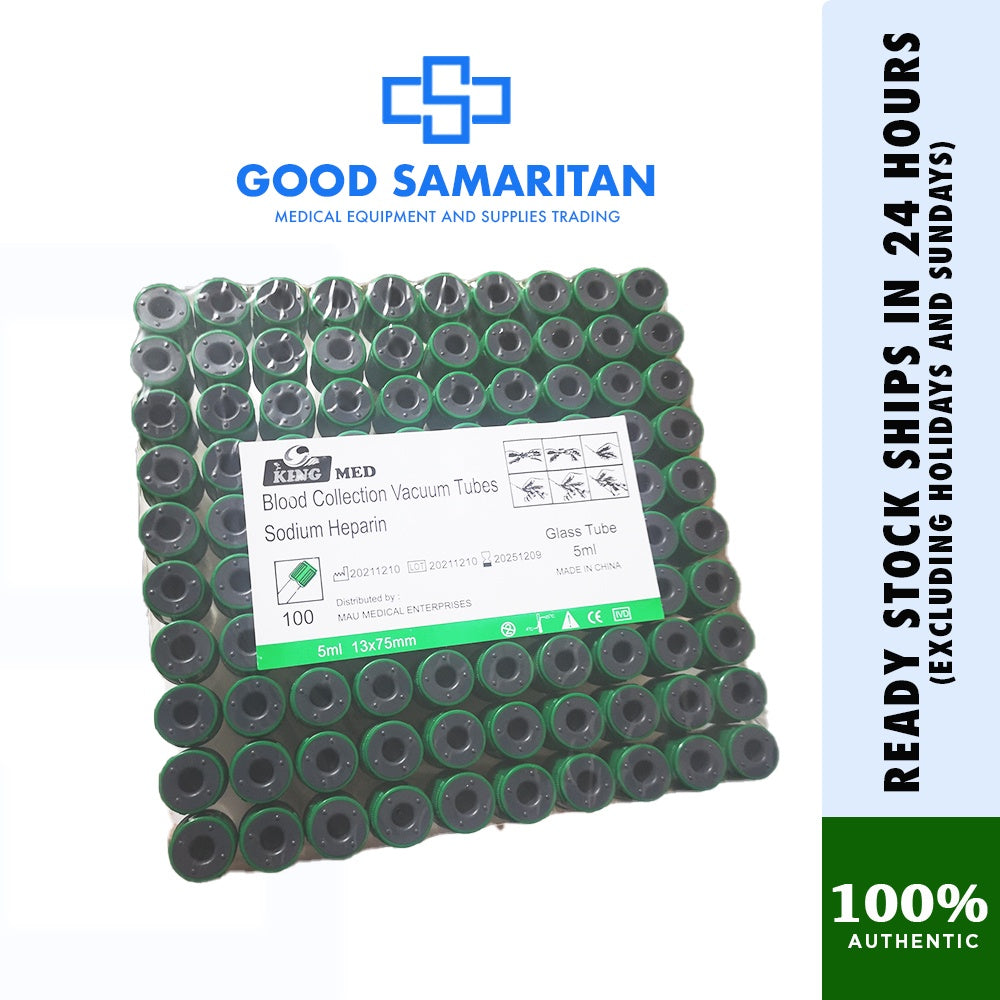 Vacutainer Sodium Heparin Green Tube 5ml 100pcs/tray (Expiry:2025)
