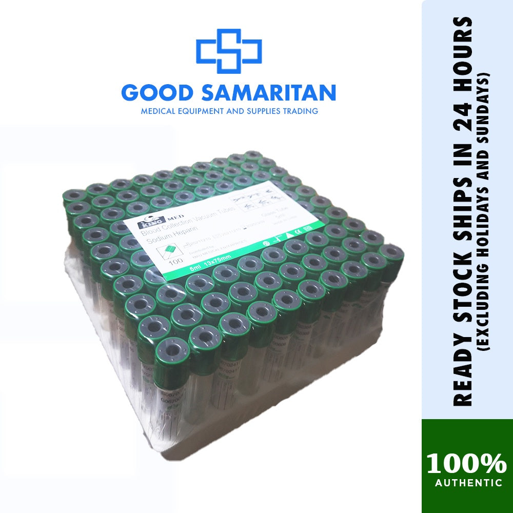 Vacutainer Sodium Heparin Green Tube 5ml 100pcs/tray (Expiry:2025)