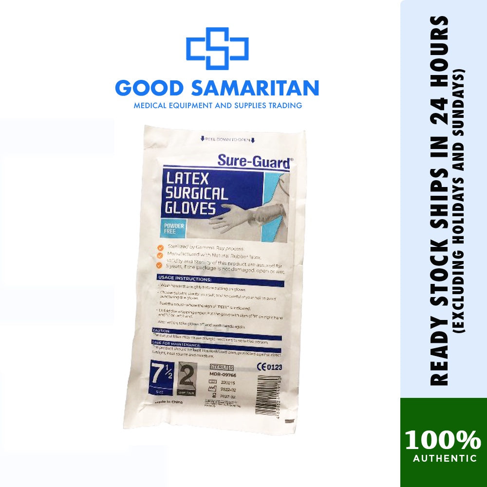 Sure-Guard Sterile Latex Gloves Size 6.0 / 6.5 / Size 7 / Size 7.5 / 8.0 Per Piece