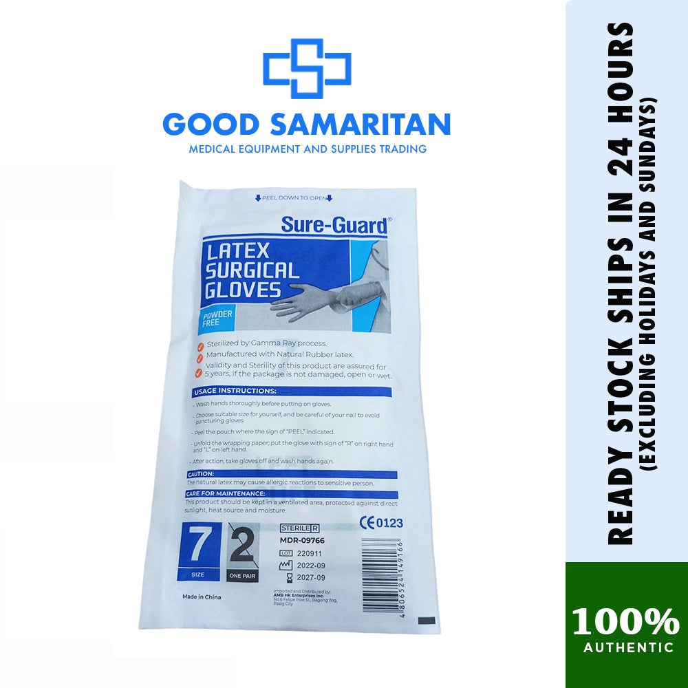 Sure-Guard Sterile Latex Gloves Size 6.0 / 6.5 / Size 7 / Size 7.5 / 8.0 Per Piece